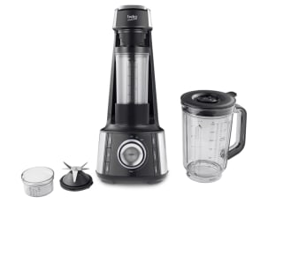 Batidora de vaso - Beko TBV8106BX, 1000 W, 1.5 l, Batido al vacío, Picador de hielo, Negro por 39.5€