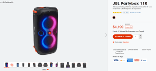 Bocina JBL Partybox 110 con cupón en Tienda JBL
