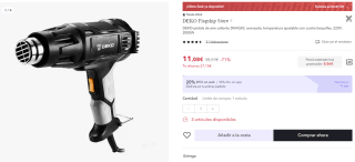 DEKO-pistola de aire caliente por 7,75€