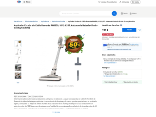 Aspirador Escoba sin Cable Rowenta RH6830 18V 0,55L por solo 99€