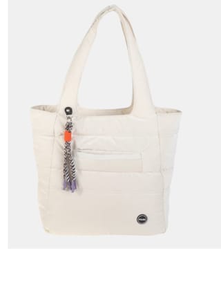 Bolso shopping de nylon acolchado en beige con cremallera Kbas por 29.5€