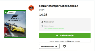 Forza Motorsport Xbox Series X voor €14,99 bij Intertoys