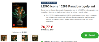 LEGO Creator Expert Paradijsvogelplant - voor €76,77 bij Proshop