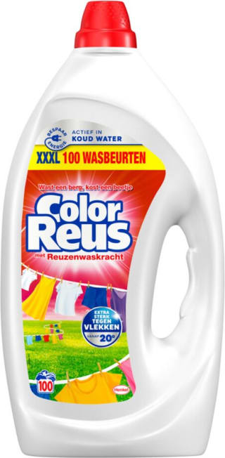 100 wasbeurten Color Reus Gel Vloeibaar Wasmiddel voor €11,99 bij Bol