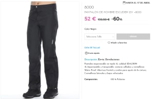 Pantalón de hombre Escudier 22V +8000 por 41.6€