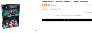 Juego de Mesa Legado Perdido: La Espada Vorpal y El Chapitel de Electro por 3.99€