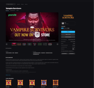 Juego Vampire Survivors Steam Gratis