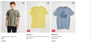 Recopilación de camisetas desde tan sólo 1€ en Kiabi