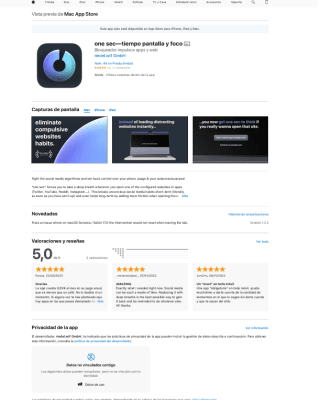 iOS App: One Sec Pro Gratis de por vida