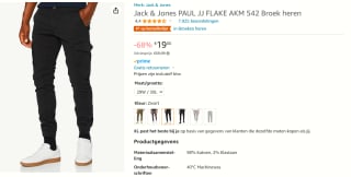 Jack & Jones Paul Flake Cargo Pants Black voor €19 bij Amazon