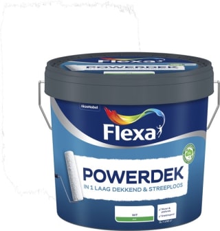 Korting bij Bol.com op Flexa Powerdek Muurverf wit-5 liter