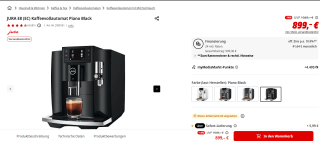 JURA E8 - Volautomatische espressomachine voor €899 bij de Mediamarkt in Duitsland