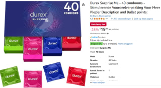 Durex Surprise Me - 40 condooms voor €19,99 bij Amazon