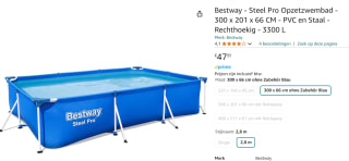 Bestway Zwembad - Incl. Filterpomp - 300 x 201 x 66 CM voor €47,95