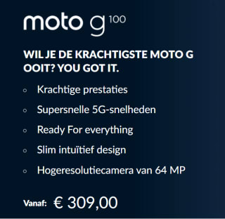 MOTOROLA Moto G100 - 128 GB Blauw 5G voor €309 bij Lenovo