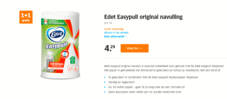 Edet Easypull original navulling 1+1 gratis bij de AH