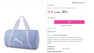 Bolsa de Deporte Puma AT ESS BARREL por 19€