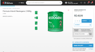 Fórmula Infantil Nestogeno 2 da Nestlé de 800g - R$ 49,99