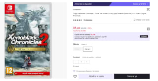 Juego Xenoblade Chronicles 2: Torna The Golden Country Nintendo Switch por 33.13€ (Cuenta Nueva 21.13€)