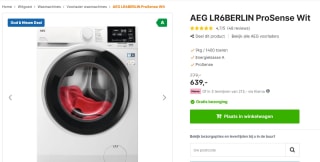 AEG LR6BERLIN 6000 serie ProSense Wasmachine voorlader 9 kg voor €639 bij Expert