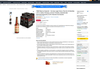 Cerveza 1906 Reserva Especial Lager Extra Pack c24 Botellas x 33cl Amargo y Aroma Tostado por 21,27€