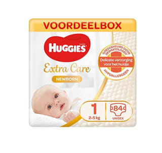 84 Pañales Huggies Extra Care Talla 1 por solo 10,99€