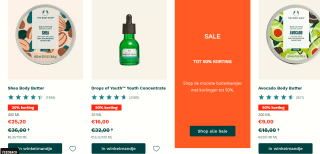 Tot 50% korting op je bestelling in de sale van The Body Shop