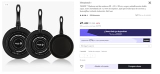 Sartenes FAGOR OPTIMAX NEGRO antiadherente 20 + 24 + 28 cm por 16.09€