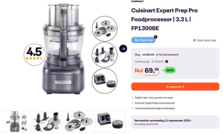 Cuisinart Expert Prep Pro Foodprocessor | 3,3 L | FP1300BE voor €69,95 bij iBOOD