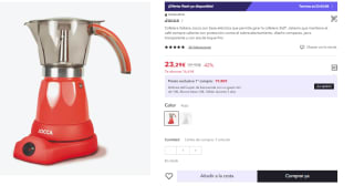 Jocca - Cafetera Italiana Eléctrica | 6 Tazas | Jarra Sin Cables | Base Eléctrica | Giro 360º | Jarra con Asa de Frío | Apagado automático | Mantiene el Calor por 23.29€ (Cuenta Nueva 11.65€)