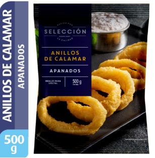 Anillos de calamar Selección apanados de 500 gramos por $2.590