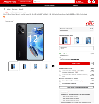 Móvil Xiaomi Redmi Note 12 Pro 5G 128GB 8GB RAM por 259€