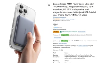 Baseus Picogo AM41 Power Bank, Ultra Slim 10.000 mAh voor €41,99 bij Amazon