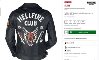"Hellfire Club" Chaqueta imitación cuero Negro de Stranger Things por 59,99€