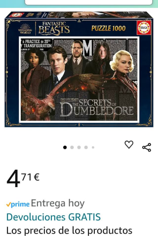 Puzzle de 1000 Piezas temática Fantastic Beasts marca Educa por 4,71€