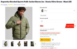 Superdry XXL heren jas olijfgroen voor €36