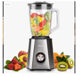 Batidora de vaso eléctrica Mellerware Mixy 1300W. Jarra cristal 1,5L con 6 cuchillas por 18,9€