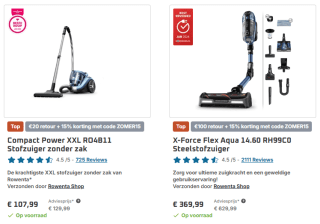 15% korting op zomerdeals bij Rowenta