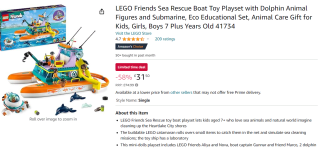 Lego Reddingsboot op zee (41734) voor €36,62 bij Amazon