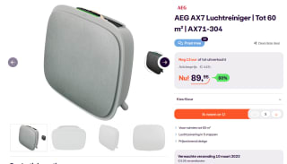 AEG AX7 Luchtreiniger AX71-304 voor €89,95 bij iBOOD