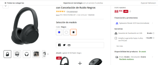 Auriculares Sony WH-CH720N negros por 88.90€
