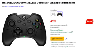 MSI Force GC30 V2 Draadloze Gaming Controller voor €47,90 bij Bol