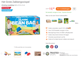 Het Grote Zakkengooispel voor €15 bij Lobbes