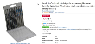 Bosch 10-delige decoupeerzaagbladenset Basic for Metal and Wood voor €5,99 bij Amazon