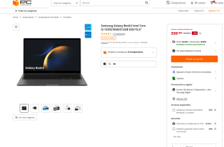 Samsung Galaxy Book3 Intel Core i5-1335U 8GB 512GB SSD 15.6" por 599€