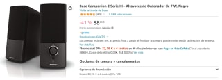 Altavoces Multimedia Bose Companion 2 Series III por 88.65€