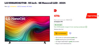 LG 55NANO82T6B 55" Ultra HD Led-tv voor €479 bij Bol