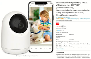 SwitchBot Bewakingscamera, 1080P voor €20 bij Amazon