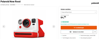 Polaroid Now Rood voor €64,95 bij KameraExpress