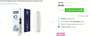 Oral-B iO 6 Grey – Elektrische Tandenborstel – Met Reisetui voor €89,99 bij Plein